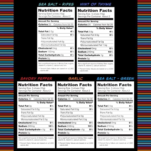 Mario Camacho Foods Pitted Snack Olives, Variety Pack,1.05 Ounce...