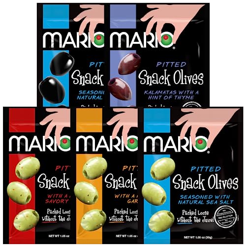 Mario Camacho Foods Pitted Snack Olives, Variety Pack,1.05 Ounce...
