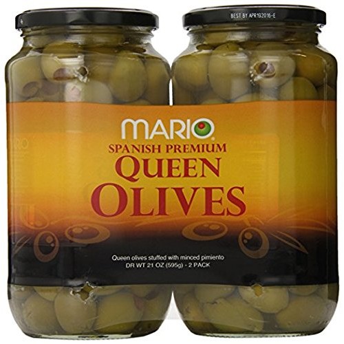 Mario Spanish Premium Stuffed Queen Olives 21Oz Each 2 Pack