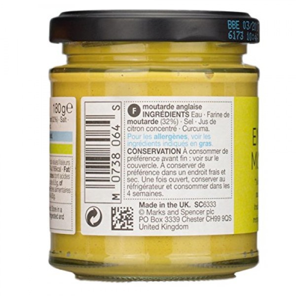Marks &Amp; Spencer M&Amp;S Hot English Mustard 180G From The Uk