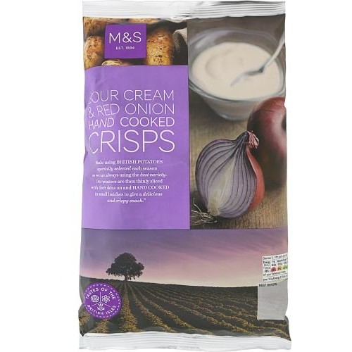 Marks &Amp; Spencer M &Amp; S Sour Cream And Red Onion Hand Cooked Crisps