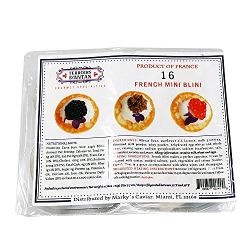 Markys French Blinis For Caviar - 16 Pcs - Handmade Breakfast M