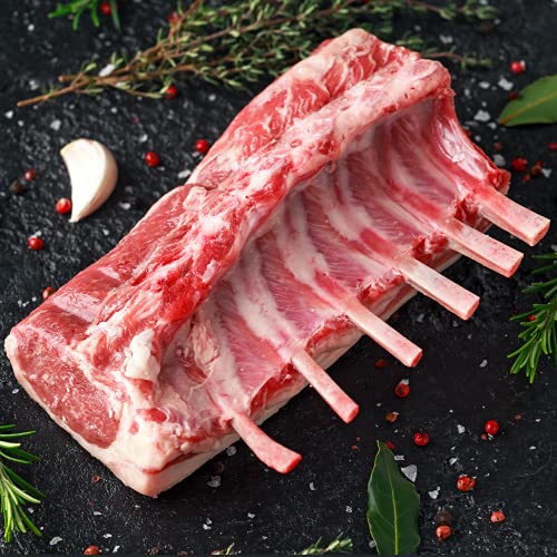 Bone-In Frenched Rack Lamb Ribs - 2 Racks 4 Ribs Each - 10 Oun