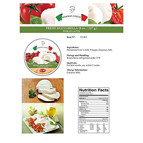 Fresh Italian Cheese Mozzarella Fior Di Latte - 6 Pcs X 8 Ounce