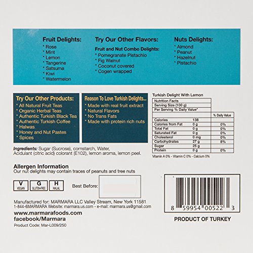 Turkish Delights With Lemon Authentic Hand Made Gourmet Sweet Ca