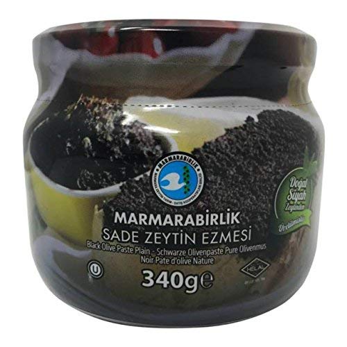 Marmara Birlik Black Olive Paste Plain, Olive Spread, 2 Pack -Ea