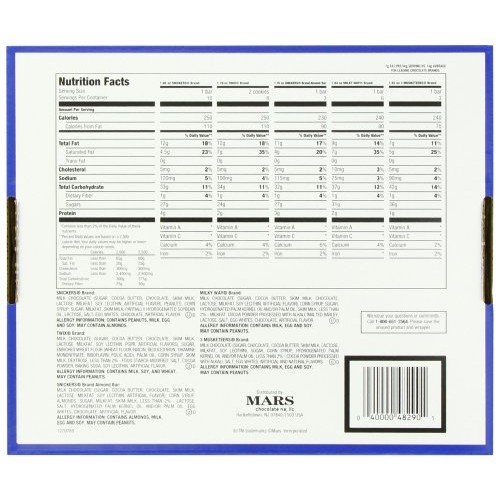 M&Amp;M Mars Chocolate Bar Variety Pack, 55 Ounce, 30 Count