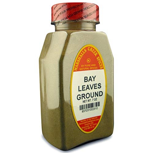 Bay leaves ground freshly packed