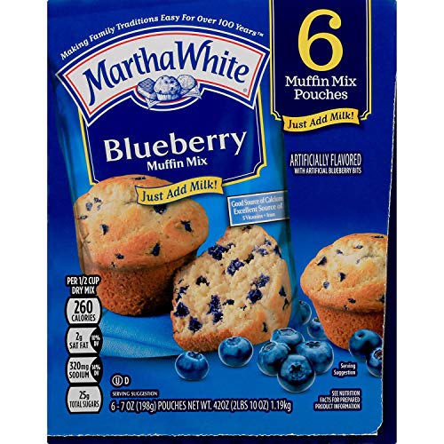 Martha White, Blueberry Muffin Mix, 7Oz Pouch Pack Of 6