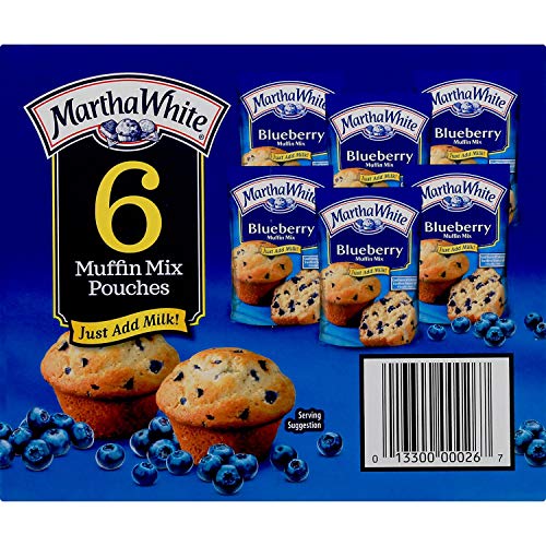 Martha White, Blueberry Muffin Mix, 7Oz Pouch Pack Of 6