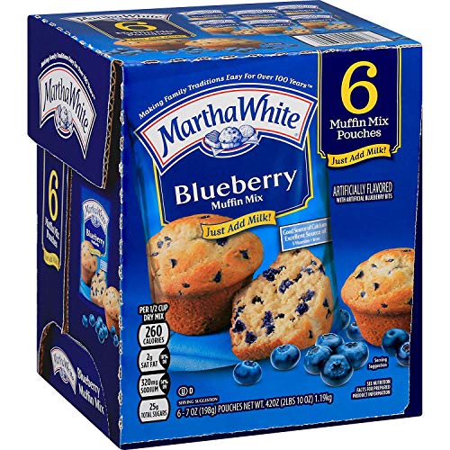 Martha White, Blueberry Muffin Mix, 7Oz Pouch Pack Of 6