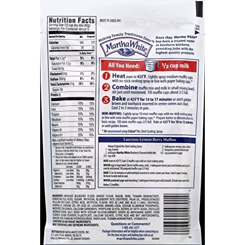 Martha White Blueberry Flavored Muffin Mix, 7-Ounce Pack Of 12