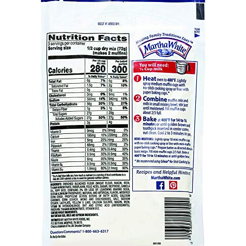 Martha White Lemon Poppy Seed Muffin Mix, 7.6 Ounce