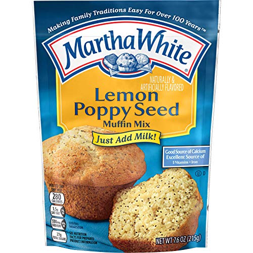 Martha White Lemon Poppy Seed Muffin Mix, 7.6 Ounce