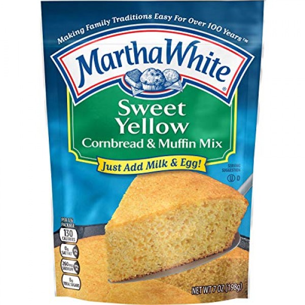 Martha White Sweet Yellow Cornbread And Muffin Mix, 7 Ounce Pac