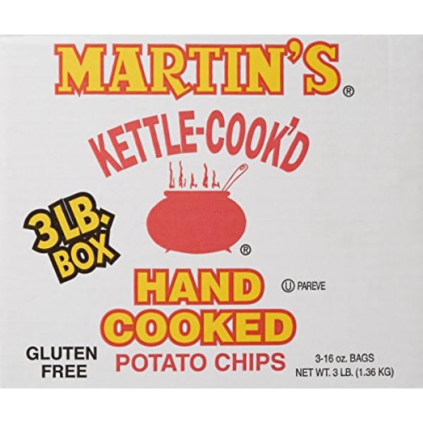 Martins Potato Chips Kettle Cooked Potato Chips, 3 Pound