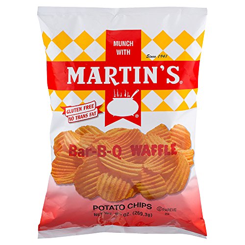 Martins Bar-B-Q Waffle Potato Chips 9.5 Ounces 4 Bags