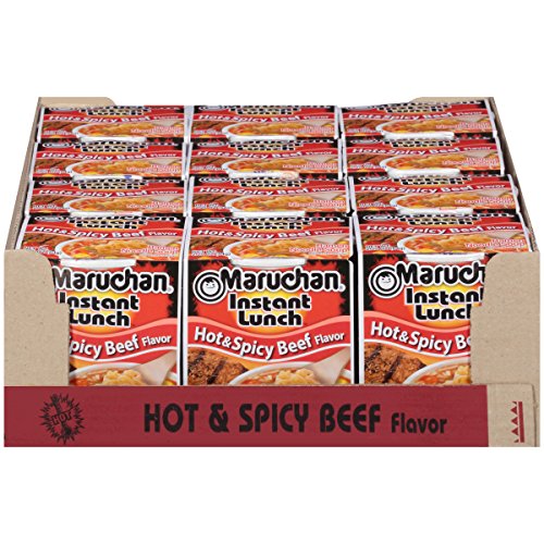 Maruchan Instant Lunch Hot &Amp; Spicy Beef, 2.25 Oz, Pack Of 12