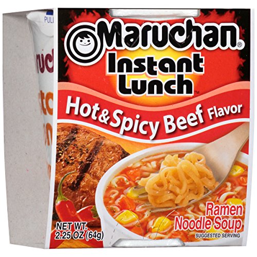 Maruchan Instant Lunch Hot &Amp; Spicy Beef, 2.25 Oz, Pack Of 12