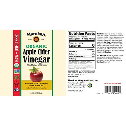 Marukan Organic Apple Cider Vinegar, 24 Ounce