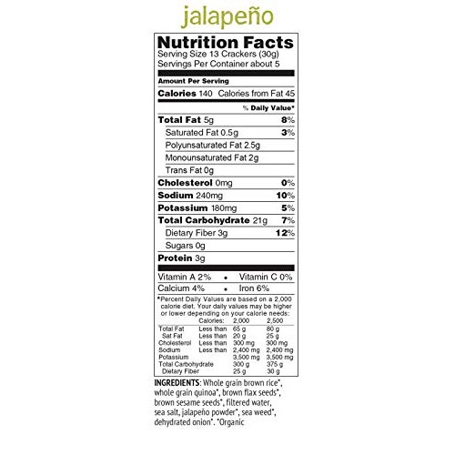 Marys Gone Crackers Organic Hot N Spicy Jalapeno, 5.5 Ounce