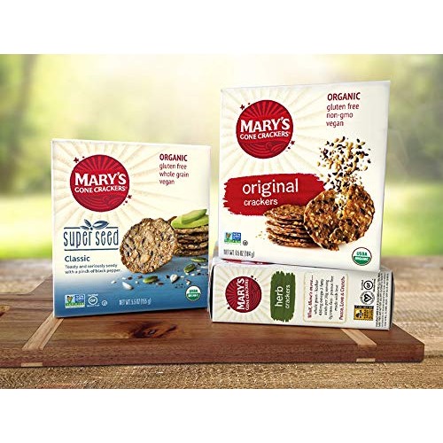 Marys Gone Crackers Black Pepper Crackers, Organic Brown Rice,