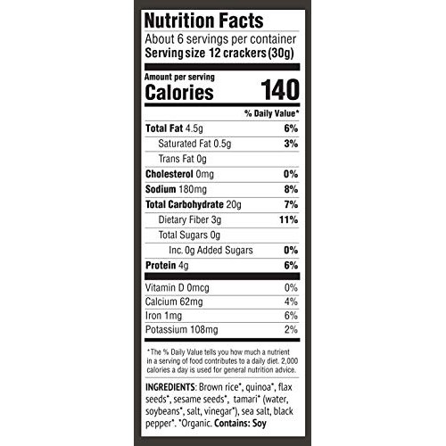 Marys Gone Crackers Black Pepper Crackers, Organic Brown Rice,