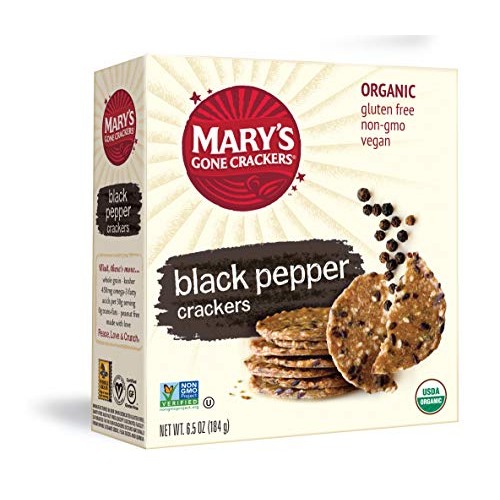 Marys Gone Crackers Black Pepper Crackers, Organic Brown Rice,