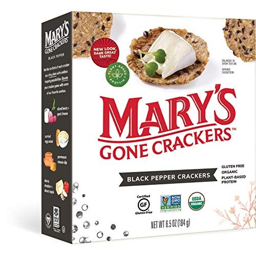 Marys Gone Crackers Black Pepper Crackers, Organic Brown Rice,