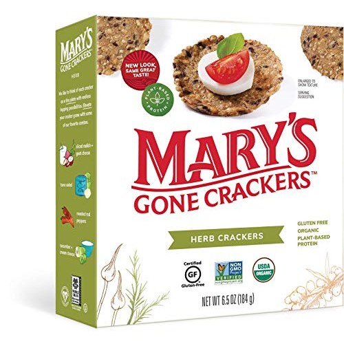 Marys Gone Crackers Herb Crackers, Organic Brown Rice, Flax &Amp; S