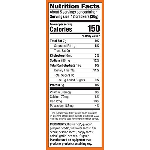 Marys Gone Crackers Super Seed Crackers, Organic Plant Based Pr