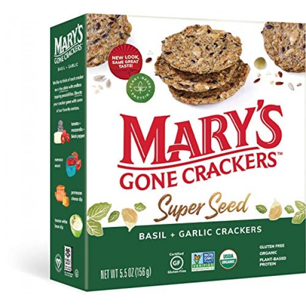 Marys Gone Crackers Super Seed Crackers, Organic Plant Based Pr...