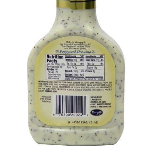 Marzetti Dressings, Poppyseed, 16 Ounce Pack Of 6