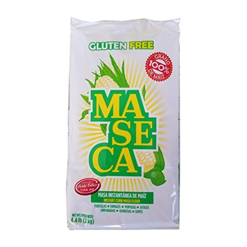 White Maseca Corn Flour Gluten Free 2 Kg 4.4 Lb Mexican Cooking