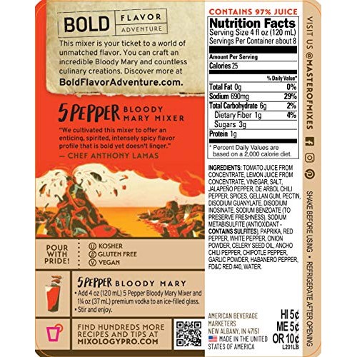 Master Of Mixes 5 Pepper Extra Spicy Bloody Mary Drink Mix, Read