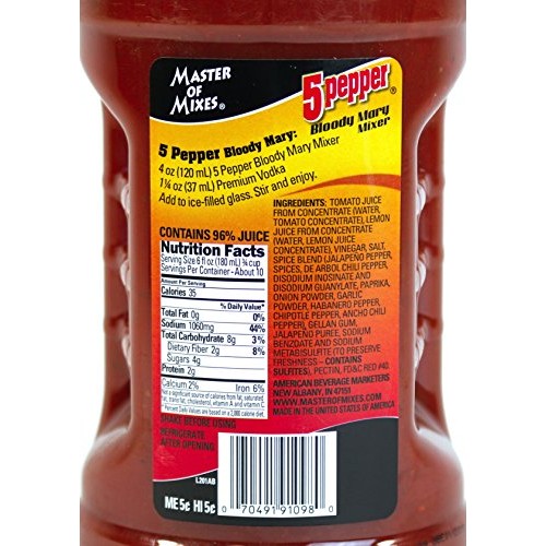 Master Of Mixes 5 Pepper Extra Spicy Bloody Mary Drink Mix, Read