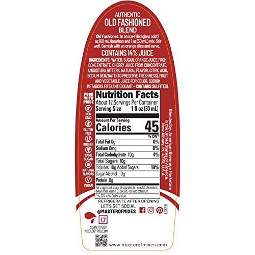 Master Of Mixes Cocktail Essentials Old Fashioned, 375 Ml Bottle