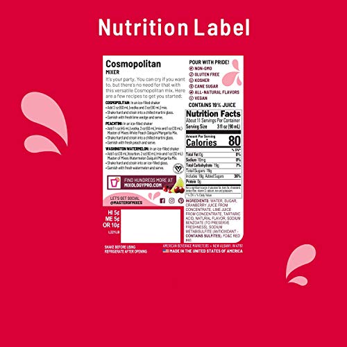 Master Of Mixes Cosmopolitan Drink Mix, Ready To Use, 1 Liter Bo