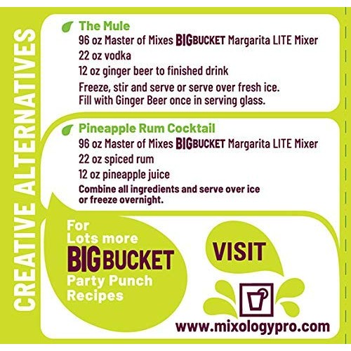 Master Of Mixes Margarita Lite Mix, Ready To Use, 96 Oz Low-Prof