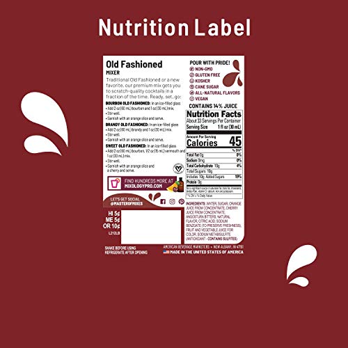 Master Of Mixes Old Fashioned Drink Mix, Ready To Use, 1 Liter B