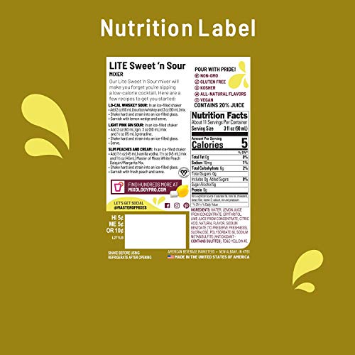 Master Of Mixes Sweet N Sour Lite Drink Mix, Ready To Use, 1 Li