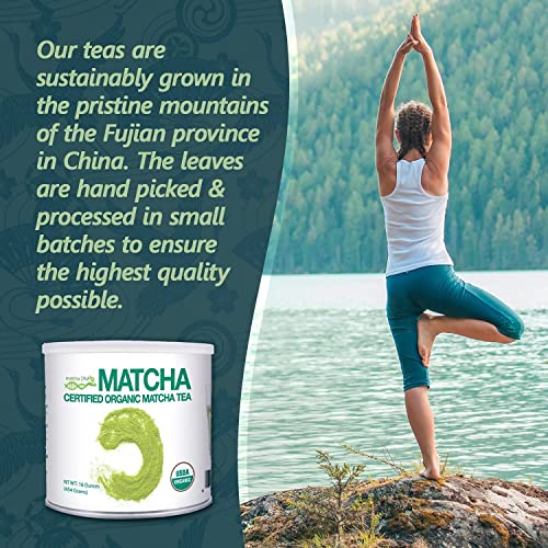 MATCHA DNA Certified Organic Matcha Green Tea Powder 16 oz TIN ...