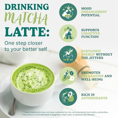 MatchaDNA Sweetened Matcha Powder - Matcha Latte Mix - Unprocess...