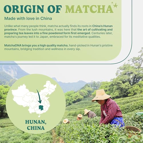 MatchaDNA Sweetened Matcha Powder - Matcha Latte Mix - Unprocess...