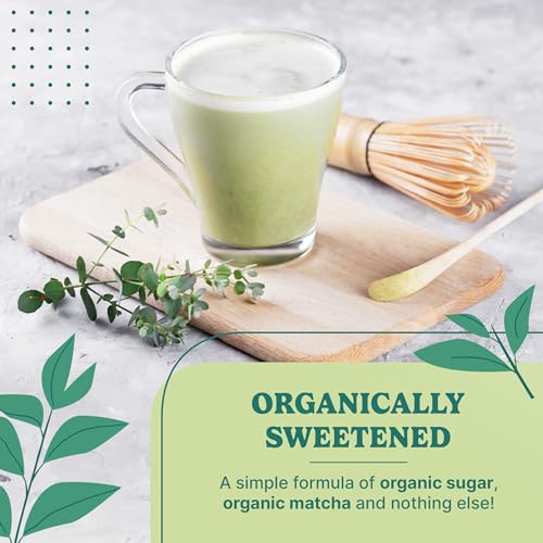 MatchaDNA Sweetened Matcha Powder - Matcha Latte Mix - Unprocess...