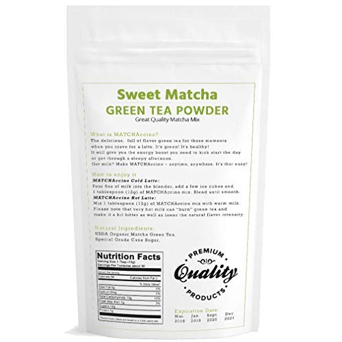 Japanese Sweet Matcha Green Tea Powder - Natural Mix With Organi