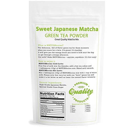 Sweet Japanese Matcha Green Tea Powder Mix - 12Oz Homemade Match
