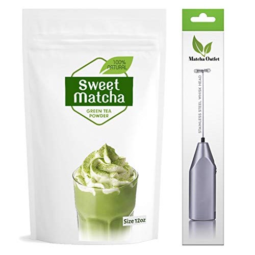 Sweet Matcha Latte Green Tea Powder Japanese Mix 12oz with Elect...