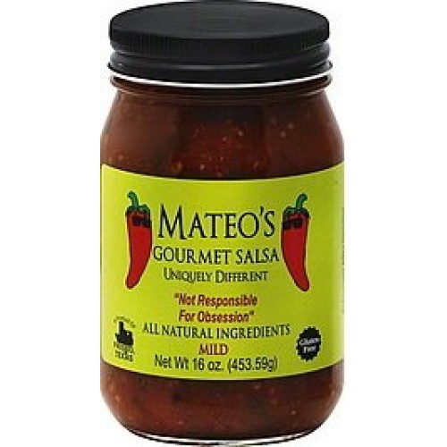 Mateos Gourmet Salsa 16Oz Glass Jar Pack Of 3 Select Heat Lev