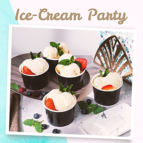 MATICAN Paper Ice Cream Cups, 100-Pack 9-oz Disposable Dessert B...